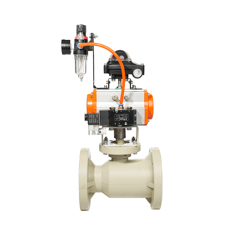 β--PPH Single et duplicatum Pneumaticum Flanged Ball Valve